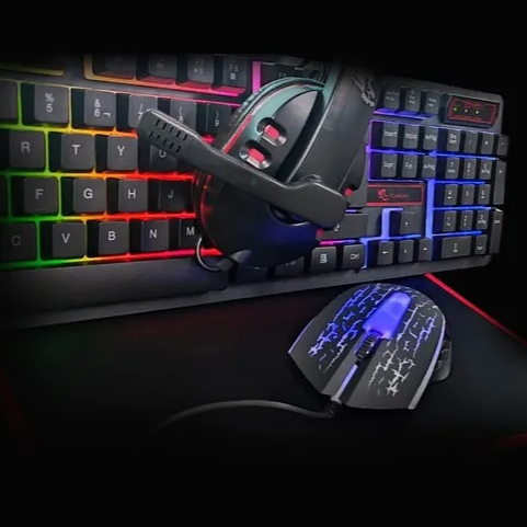 Kit Gamer 4 en 1 Teclado+Mouse+MousePad+Audífonos Aoas