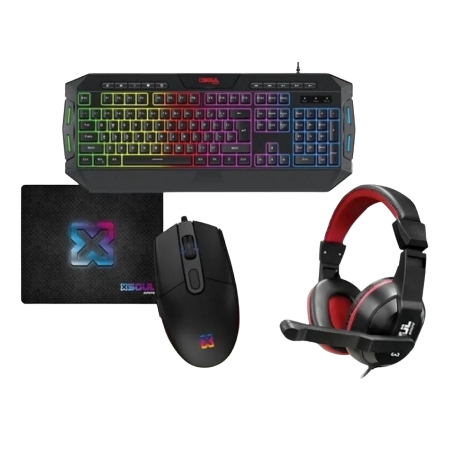 Kit Gamer 4 en 1 Teclado+Mouse+MousePad+Audífonos Aoas