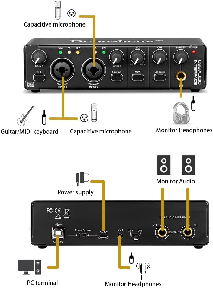 Interfaz de Audio Depusheng MD22